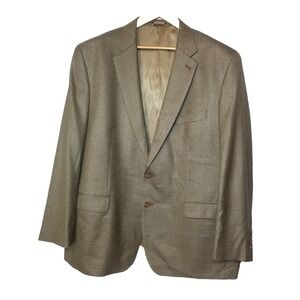 Ralph Lauren Blue Label Multicolored Houndstooth Silk Blend Blazer Jacket 50R